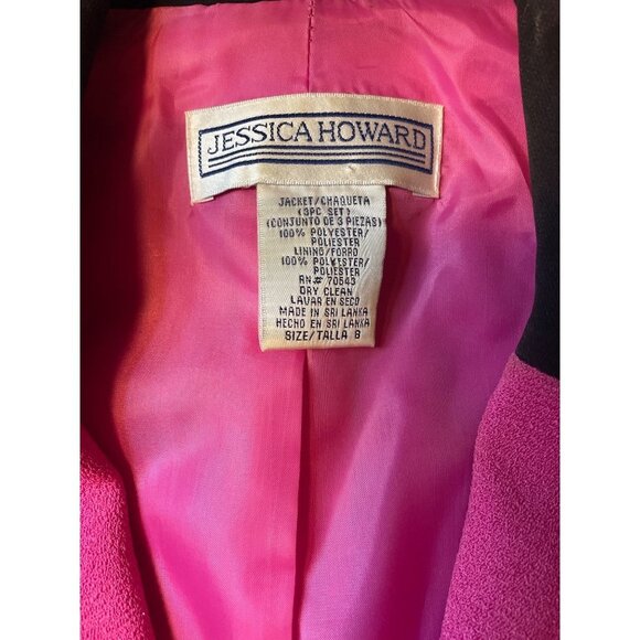 Jessica Howard Barbie Pink Single Button Black Cuff Blazer Sz 8 - Picture 6 of 8